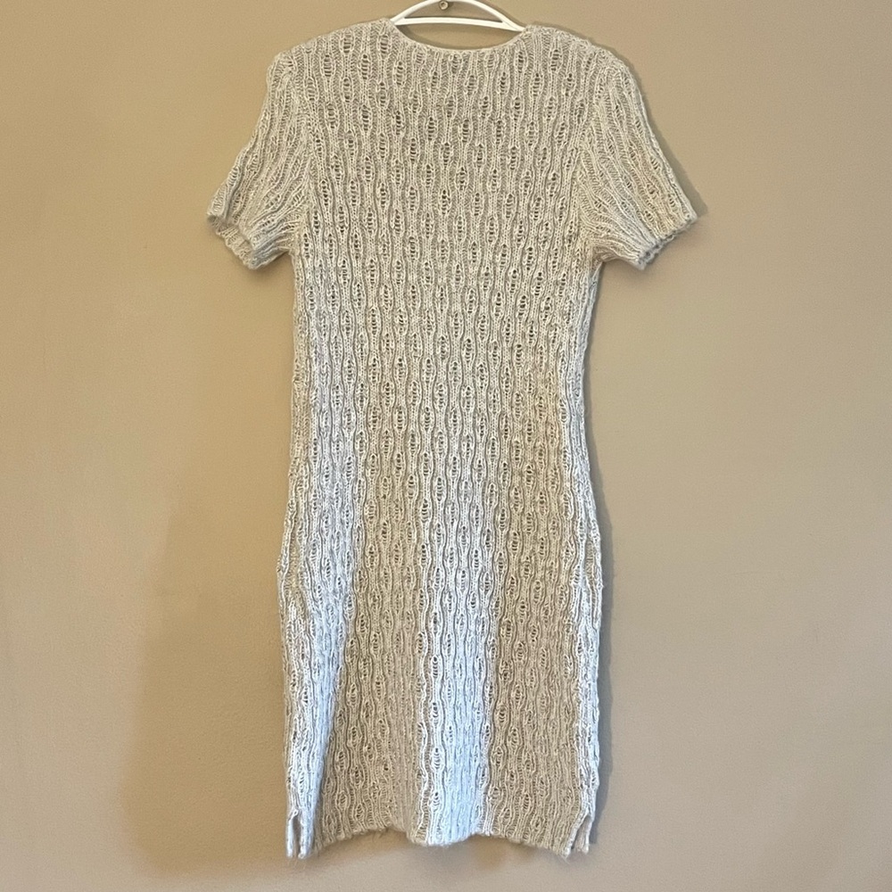 Dex Oatmeal Knit Short Sleeve V-Neck Sweater Dress – Size Medium EUC - Picture 9 of 15